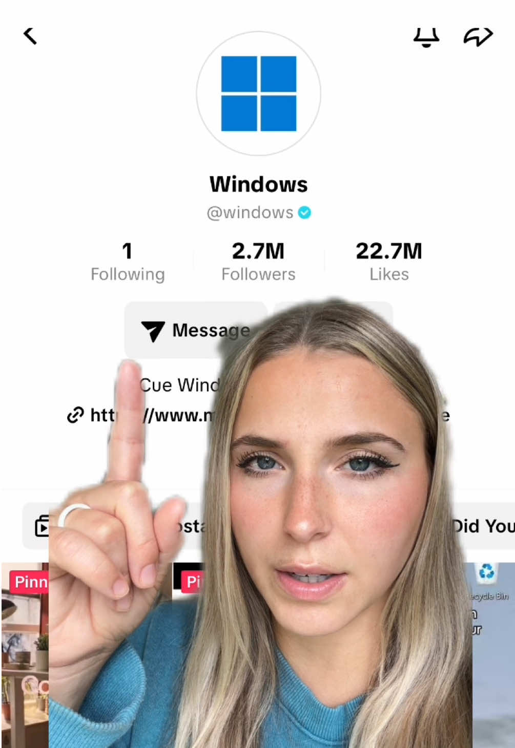 TikTok post by @emilyzugay for Windows. Caption reads: Thanks for the gift, bestie. I will wear them with....