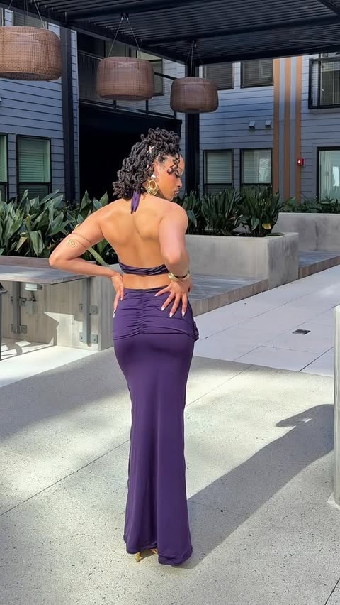 Instagram post by @iamshelbyd for Icon Swim. Caption reads: Thank you @iconswim for this beautiful dress 💜 •....