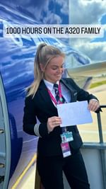 Instagram post by @michelleherbie for Wizz Air. Caption reads: I just reached my first little milestone of a 1000....