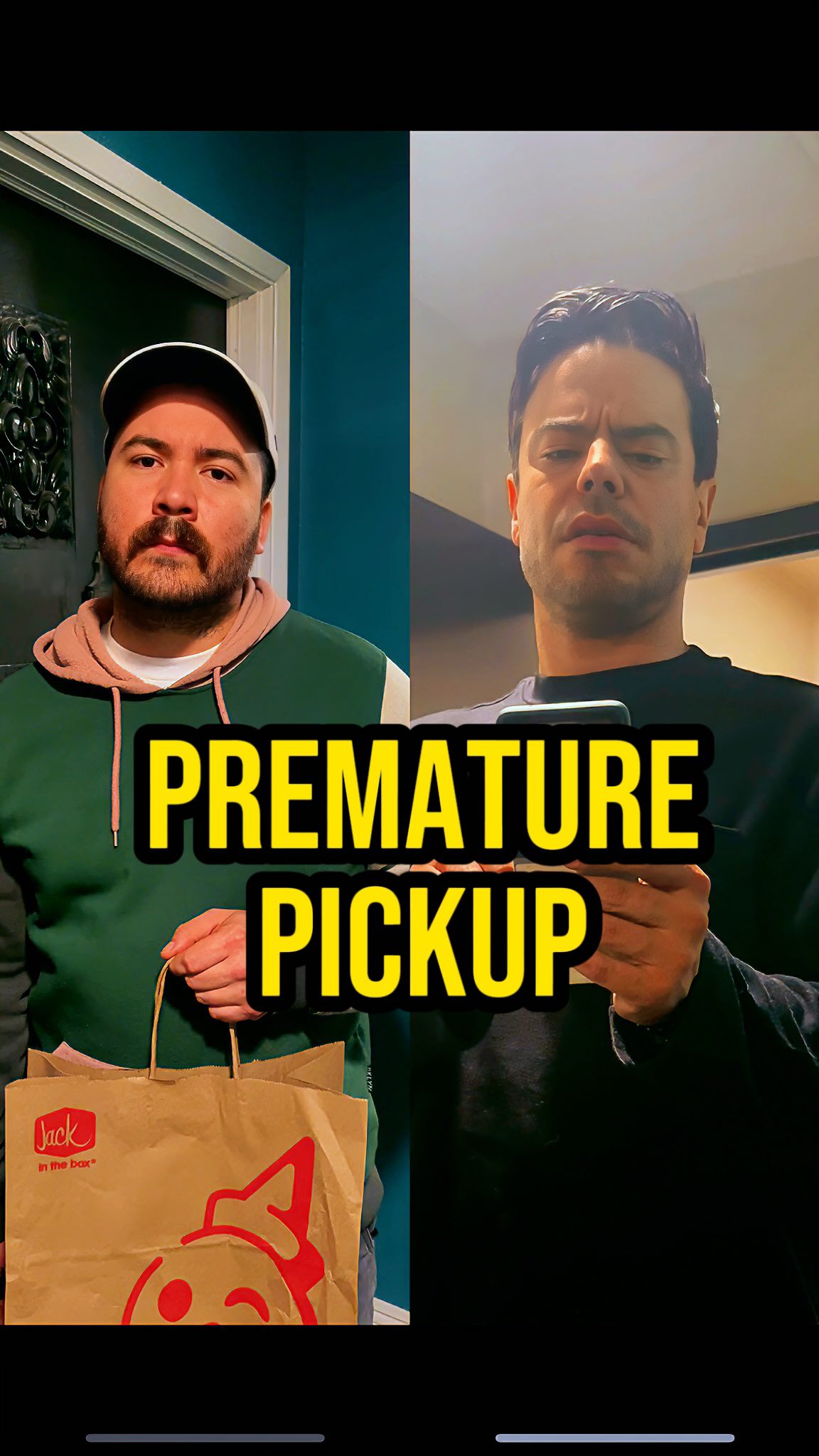 Instagram post by @framoscomedy for Jack In The Box. Caption reads: 📦 When you grab your DoorDash or UberEats too....