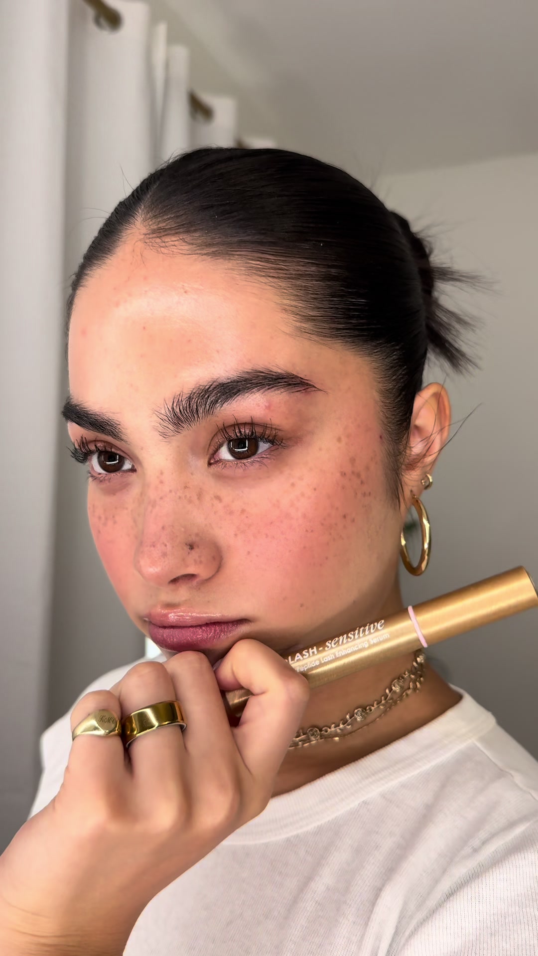 TikTok post by @kylievolkers for Grande Cosmetics. Caption reads: no gatekeeping here🩷 @Grande Cosmetics sensitive....