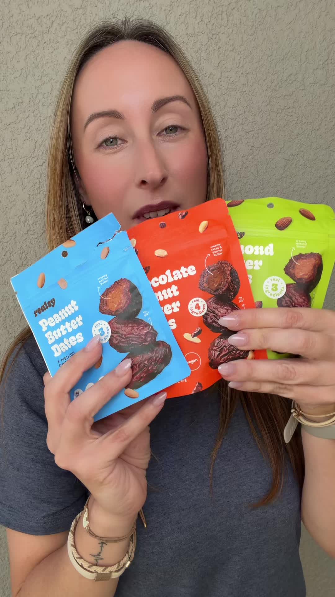 TikTok post by @cady_lundgren for Realsy. Caption reads: My favorite guilt-free snack, vegan, no added....