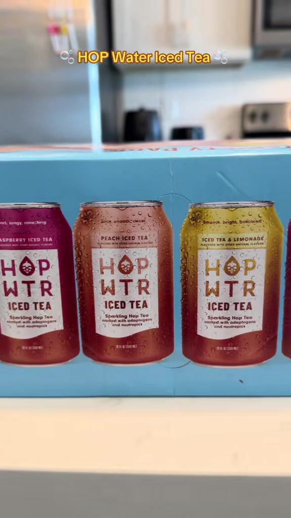 TikTok post by @shellyelynn for Hopwtr. Caption reads: [...] is the perfect refreshing summer drink....