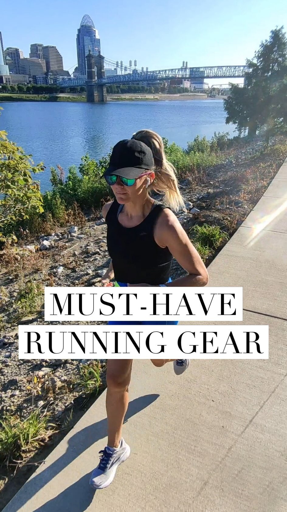 Instagram post by @stace.race for FlipBelt. Caption reads: ✨must have running gear✨ #sponsored by flipbelt ✴️....