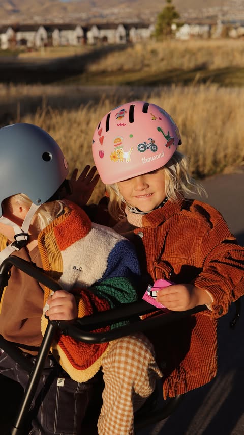 Instagram post by @cierahudson for BEEUP. Caption reads: Fall bike rides with my two littlest sidekicks....