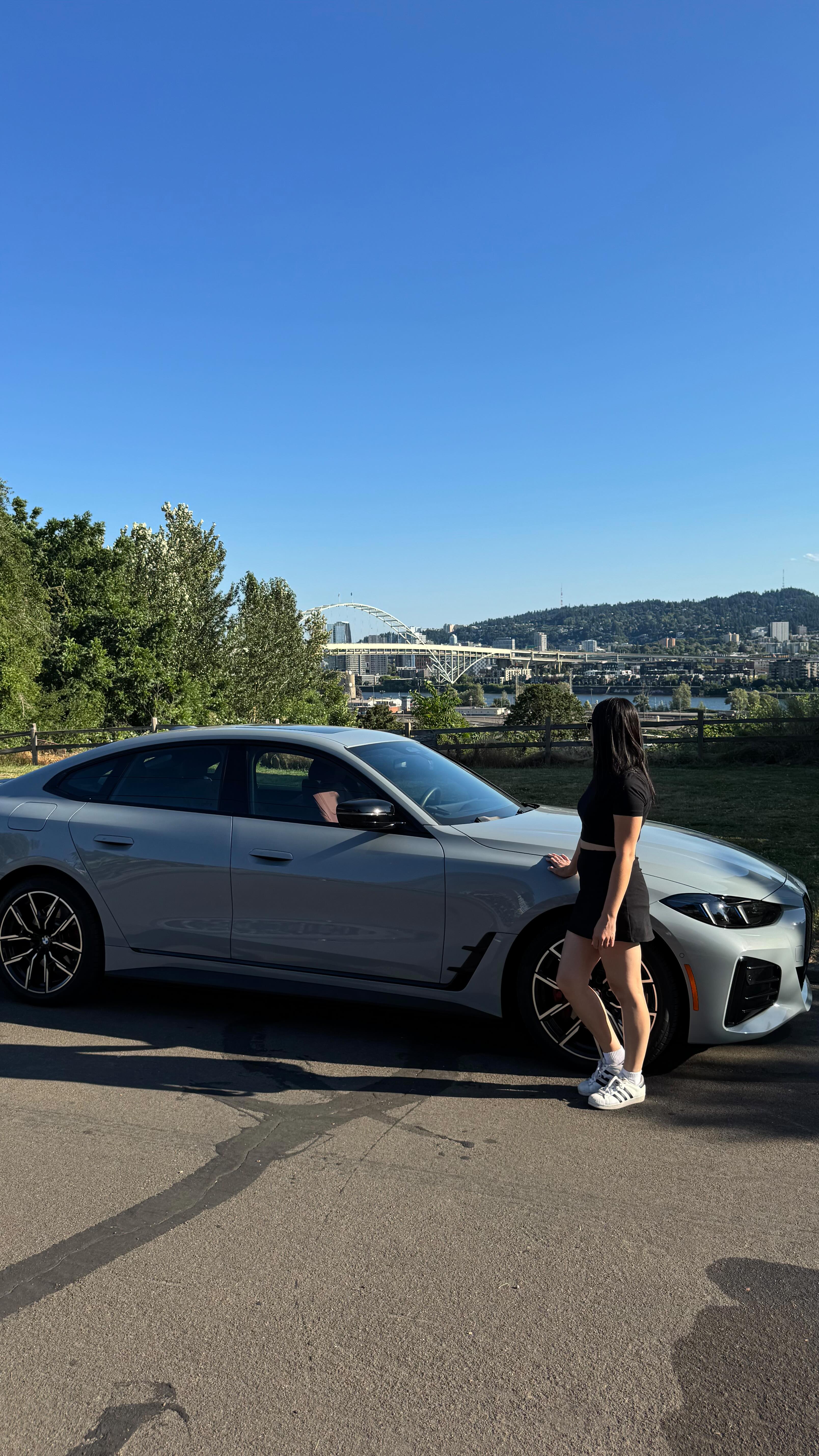 Instagram post by @michelevenlee for BMW USA. Caption reads: [a d] Pinch me! I partnered with @bmwusa to have....