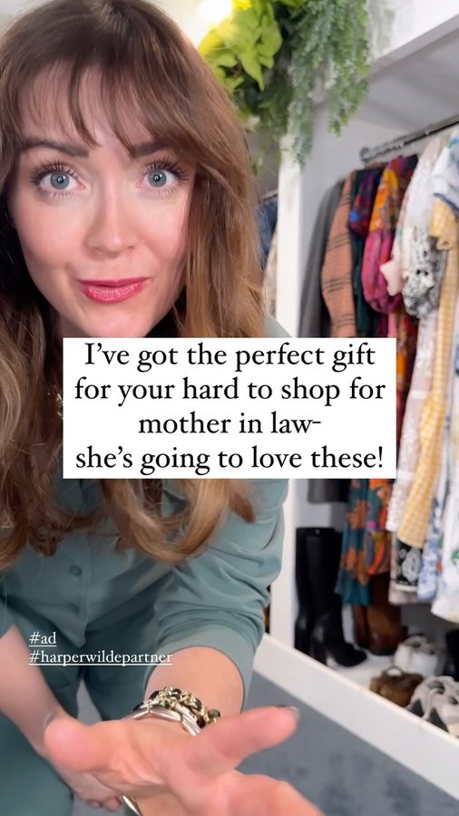 Instagram post by @thatjuliegirl for Harper Wilde. Caption reads: [...] in this reel, as well as other @harperwilde....