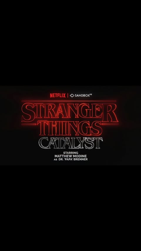 Instagram post by @gavinwakeupcall for Sandbox VR. Caption reads: [...] with the #StrangerThings experience at....