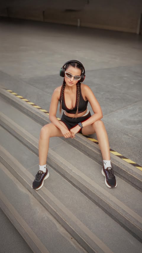 Instagram post by @aayushii_sharmaa_ for MYNTRA. Caption reads: [...] my fitness fits, shoes, and gear from....