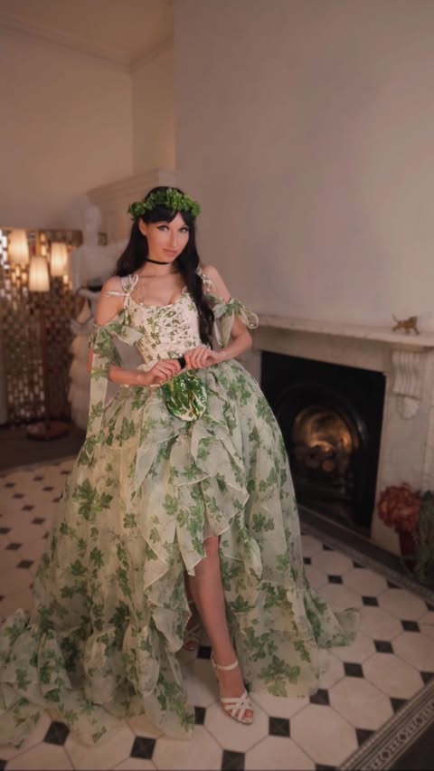 Instagram post by @andreasfashiongalaxy for Fanciful Doll. Caption reads: [...] AD Corset, dress and train from....