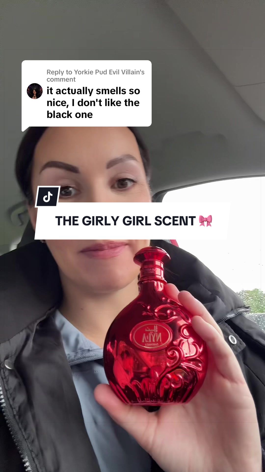 TikTok post by @nailsbygill01 for Salsabeel Perfumes. Caption reads: Replying to @Yorkie Pud Evil Villain If you love....