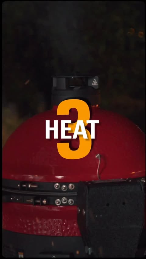 Instagram post by @kuestenglut for Kamado Joe. Caption reads: THE ULTIMATE BACKYARD BBQ 🔥 
HEAT 3/4 
 
Which....