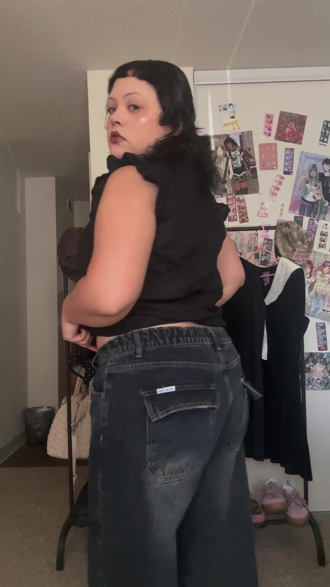 TikTok post by @delicakez for Emmiol. Caption reads: Obsessed with these jeans and the wash I loooove....