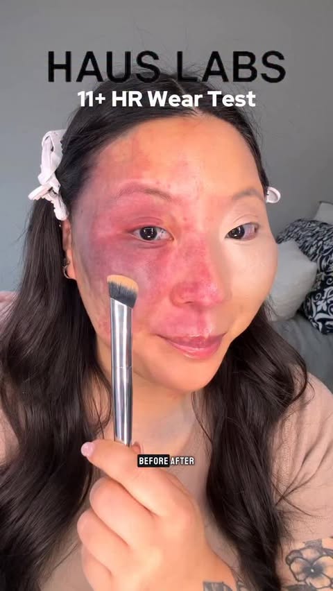 Instagram post by @beccaleebeauty for Haus Labs by Lady Gaga. Caption reads: Rediscovered this concealer and I’ve been loving....