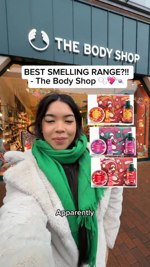 Instagram post by @angelina.pj for The Body Shop. Caption reads: AD The way I’m sooo excited to try the NEW range....
