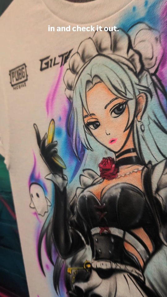 Instagram post by @dale_the_airbrush_guy for PUBG MOBILE. Caption reads: Just finished airbrushing this one-of-a-kind....