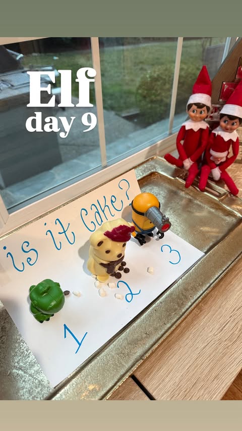 Instagram post by @stayathomeactivitymom for Trader Joe's. Caption reads: My kids love the show “Is it Cake?” so our elves....