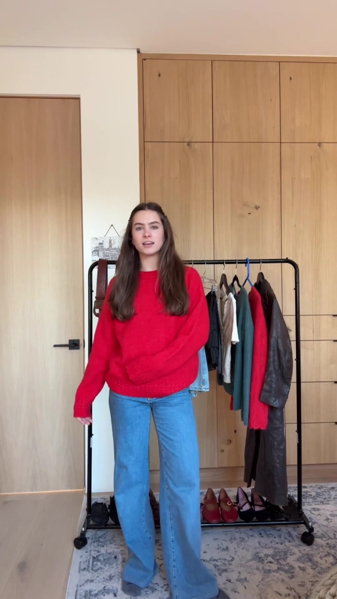 TikTok post by @maggiethurmon for Sezane. Caption reads: Making it feel like fall @Sézane #sezane....