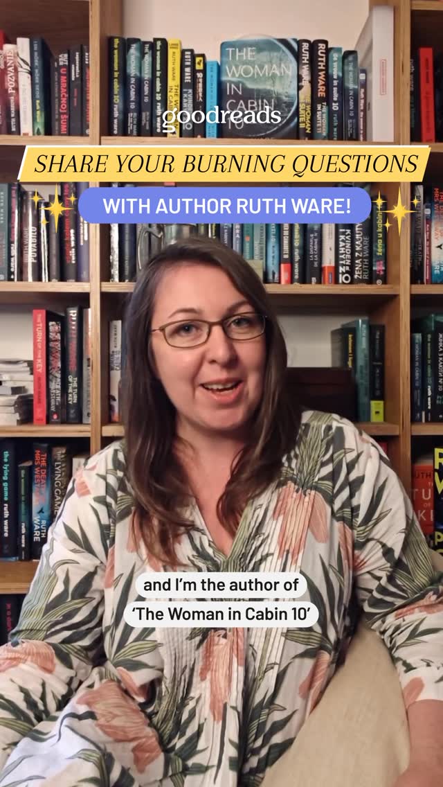 Instagram post by @ruthwarewriter for Goodreads. Caption reads: Ruth Ware fans, we’ve got thrilling news! 🚢 The....