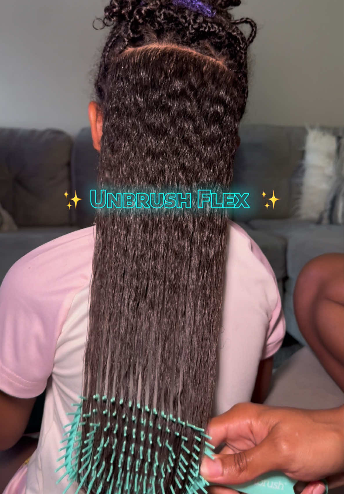 TikTok post by @tiarra525 for FHI Heat. Caption reads: [...] #haircare #kidshaircare #unbrush @FHI HEAT....