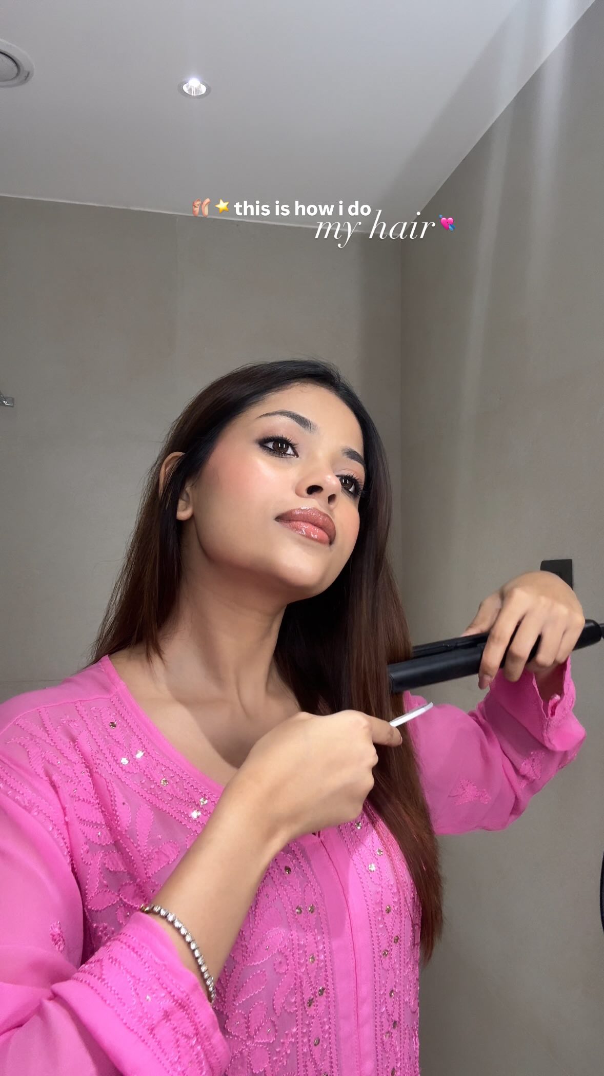 Instagram post by @sailimahajannn for Redken. Caption reads: Always use a good heat protectant before....