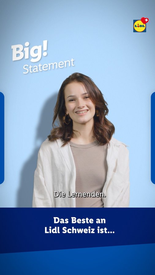 Instagram post by @drinero34 for lidlch. Caption reads: 🚀 Starte deine Karriere bei Lidl Schweiz!....