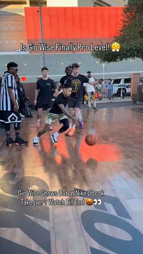 Instagram post by @gio.wise for Foot Locker. Caption reads: Shoutout to @footlocker & @nikebasketball for the....