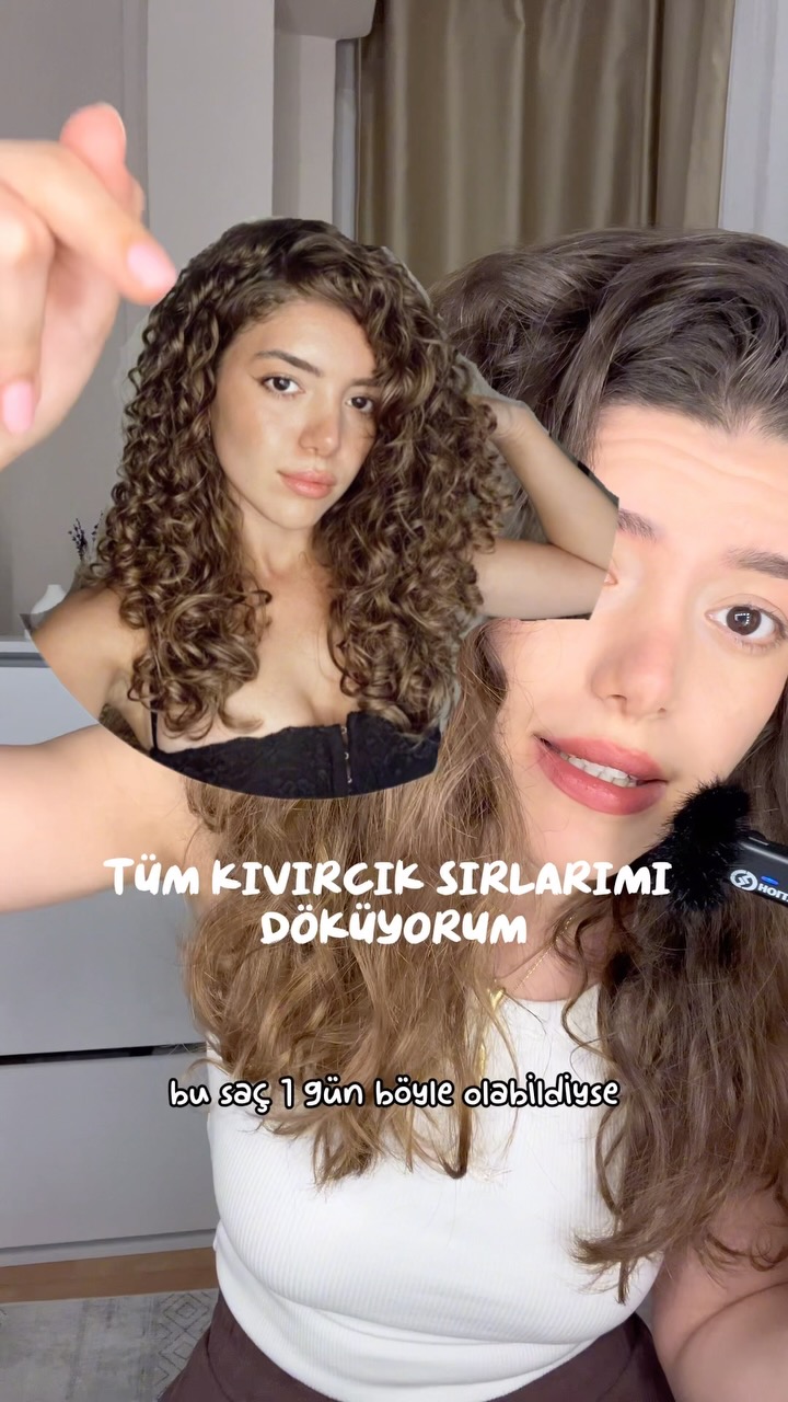 Instagram post by @sedef.kkaya for John Frieda. Caption reads: Anketteki çoğunluk(%82) bukle belirginleştirme....