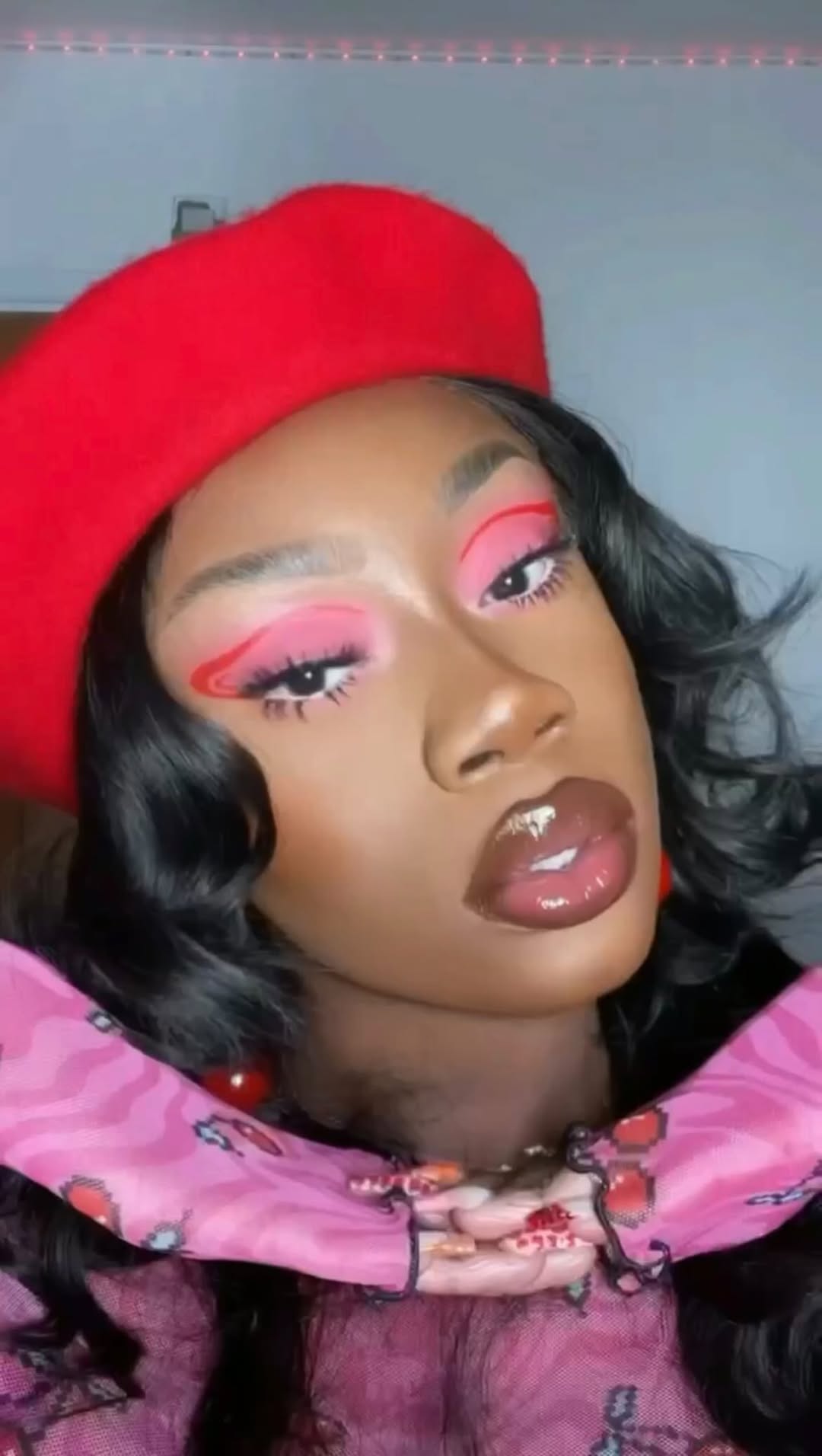 Instagram post by @itsjustfatimah for The Beauty Crop. Caption reads: ad. Serving Emily in Paris....