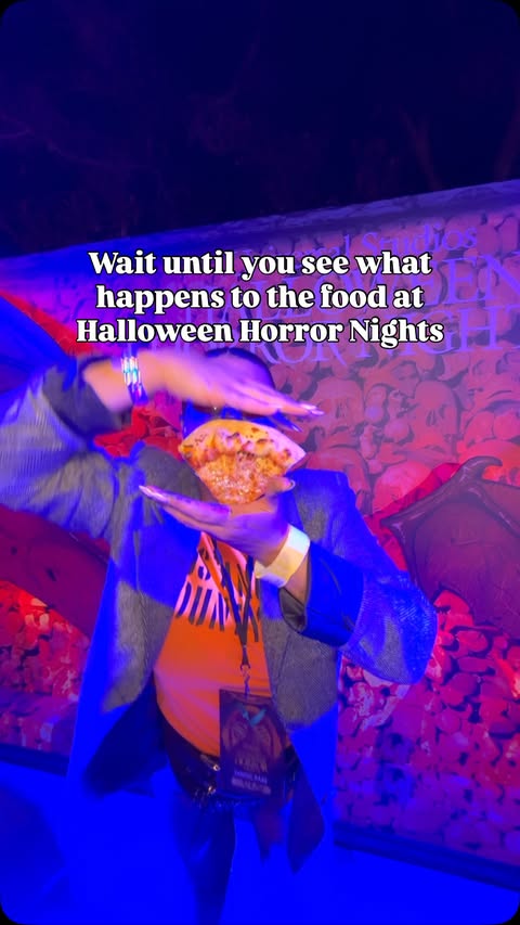 Instagram post by @eatsleepchicblog for Halloween Horror Nights. Caption reads: [...] magic… not everything at Halloween Horror....