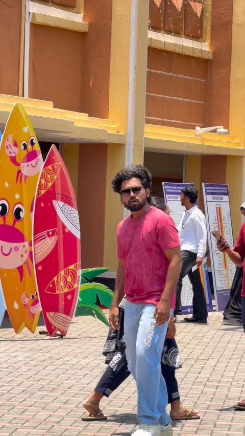 Instagram post by @actorbhanu for Wonderla Holidays. Caption reads: Visit the WONDERLA this summer 🔥 #actorbhanu....