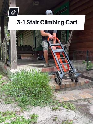 TikTok post by @outdoor.laboratory for Vevor Outdoor Store US. Caption reads: This 3-1 stair climbing cart by Vevor is great for....