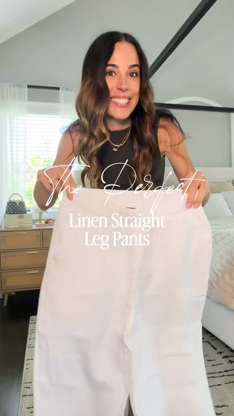 Instagram post by @mrscasual for Quince. Caption reads: These @onequince linen pants are one of those....