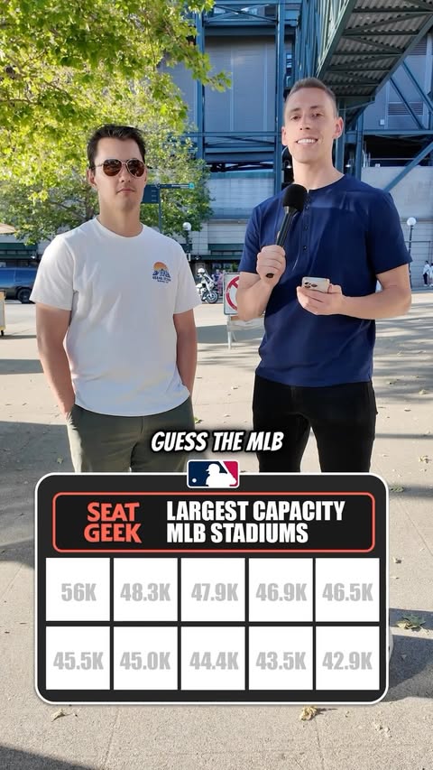 Instagram post by @bullpenbanterbaseball for SeatGeek. Caption reads: [...] with the largest seating capacity? @seatgeek....