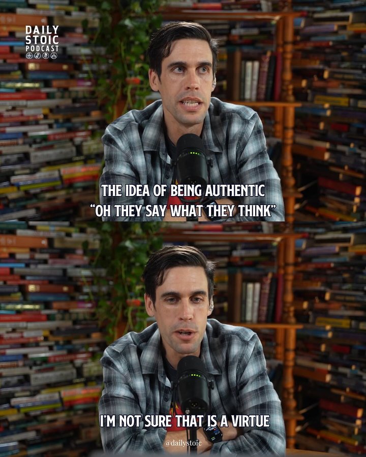 Instagram post by @dailystoicpodcast for Daily Stoic. Caption reads: Not being at the whim of your emotions is part of....