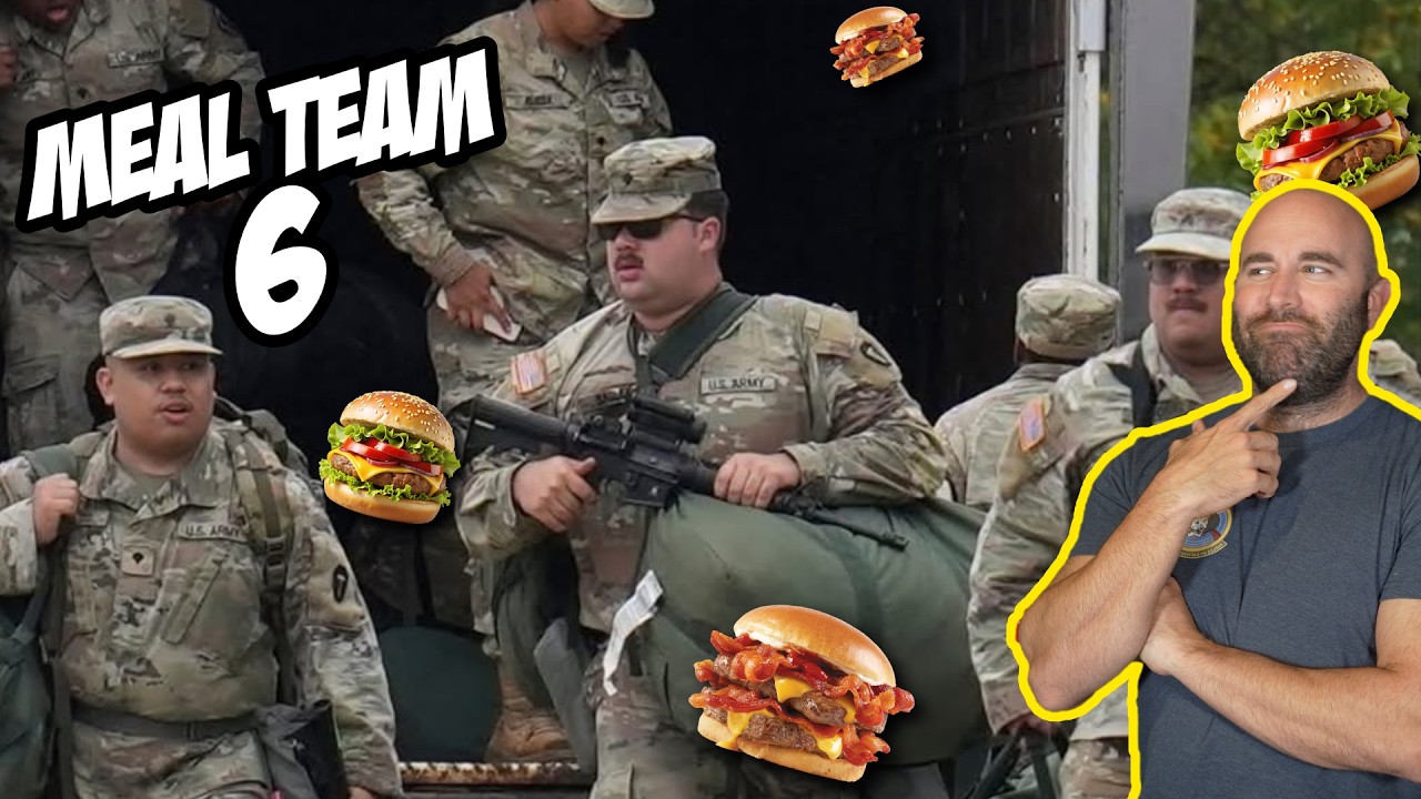 YouTube post by @AngryCops for Rocket Money. Caption reads: Fatty Guard Soldiers Deployed to Chicago.