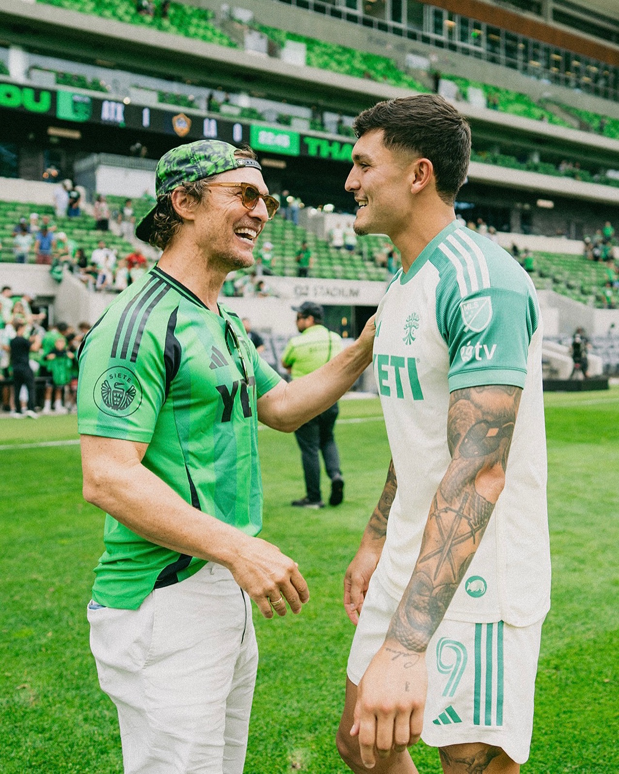 Instagram post by @officiallymcconaughey for Major League Soccer. Caption reads: MOC x BV9. 🌳🌳
 
@officiallymcconaughey &....
