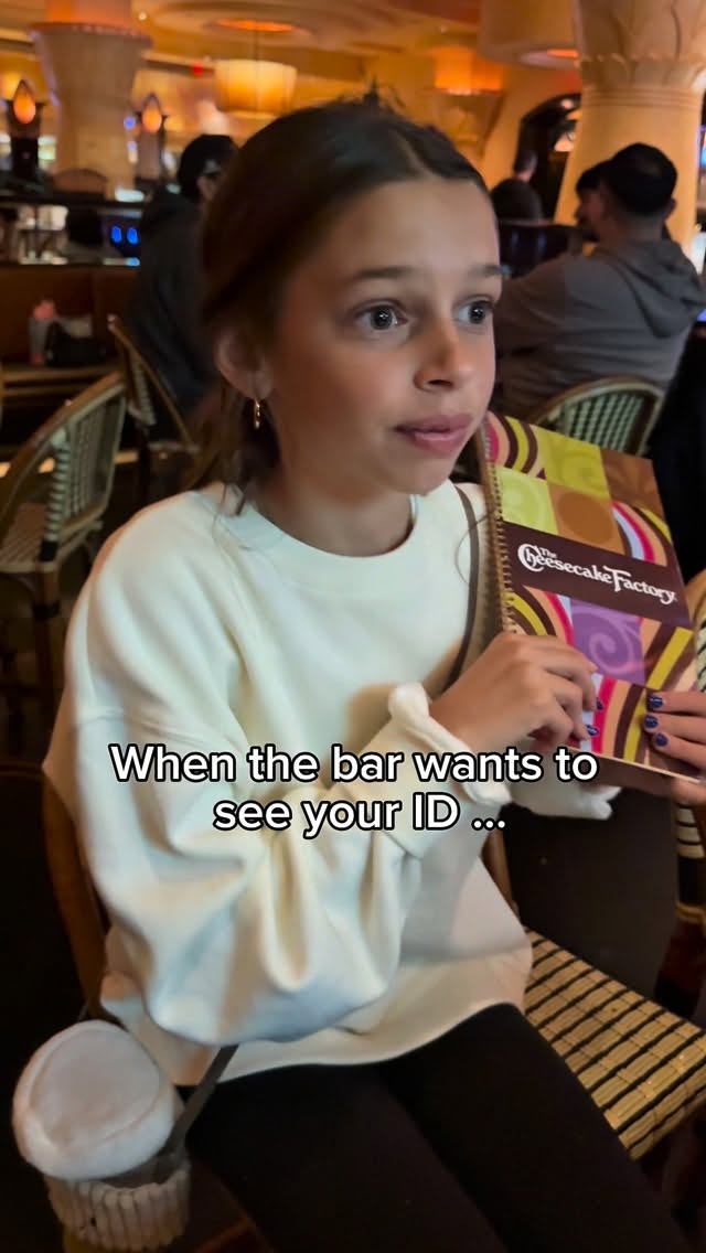 Instagram post by @amyinnewport for The Cheesecake Factory. Caption reads: When you’re a kid…but you’re not?.