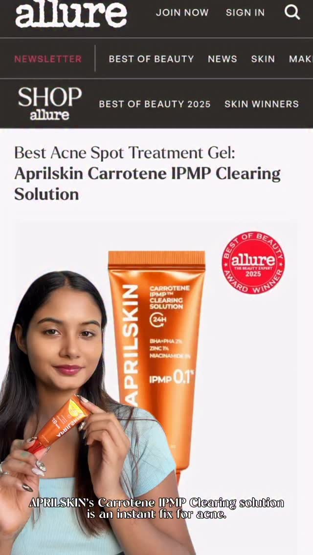Instagram post by @_jintee1 for APRILSKIN. Caption reads: Meet the award-winning acne solution.
APRILSKIN’s....