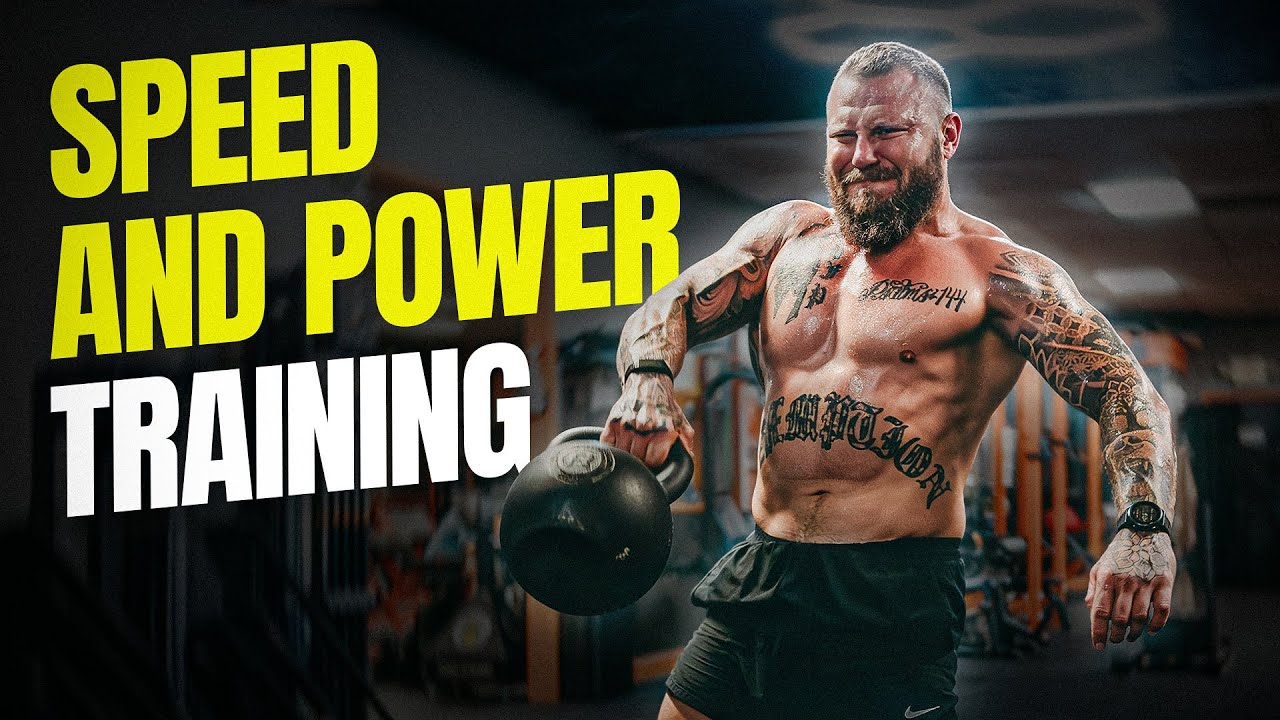 YouTube post by @DaruStrong1 for Marek Health. Caption reads: Explosive Speed & Power Workout | Trainers....