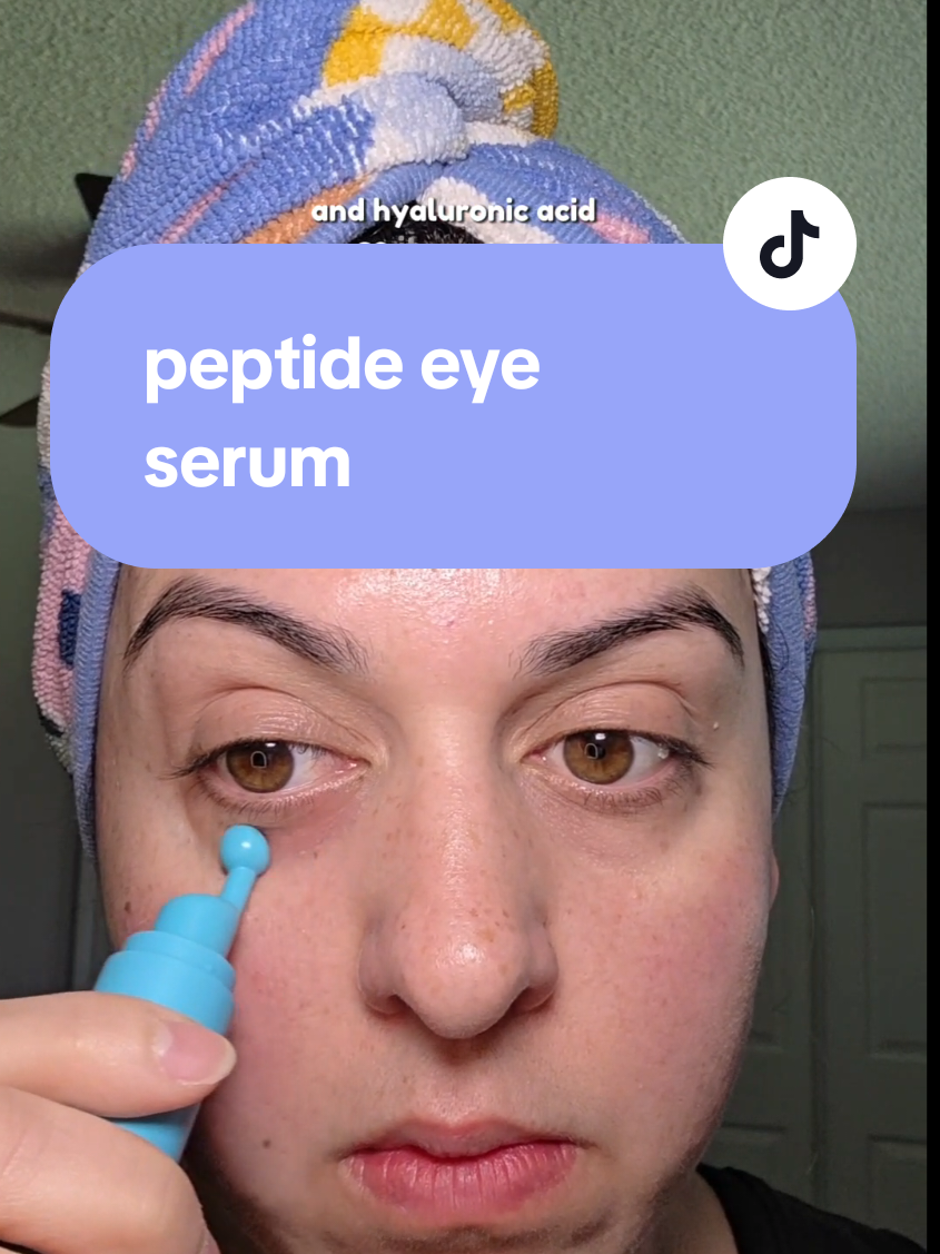 TikTok post by @irenetoks for Eight Saints Skincare. Caption reads: @Eight Saints Skincare #eyeserum #peptideyeserum....