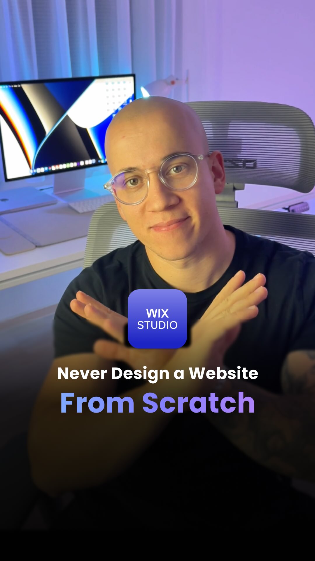 Instagram post by @janm_ux for Wix Studio. Caption reads: Never design a website from scratch again! ❌

1.....