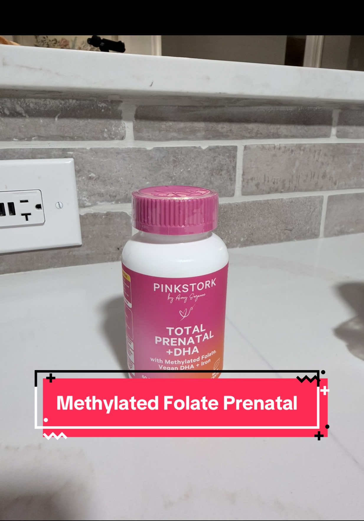 TikTok post by @rachie_b_04 for Pink Stork. Caption reads: [...] #ttc #prenatal #ttcjourney @Pink Stork Shop.