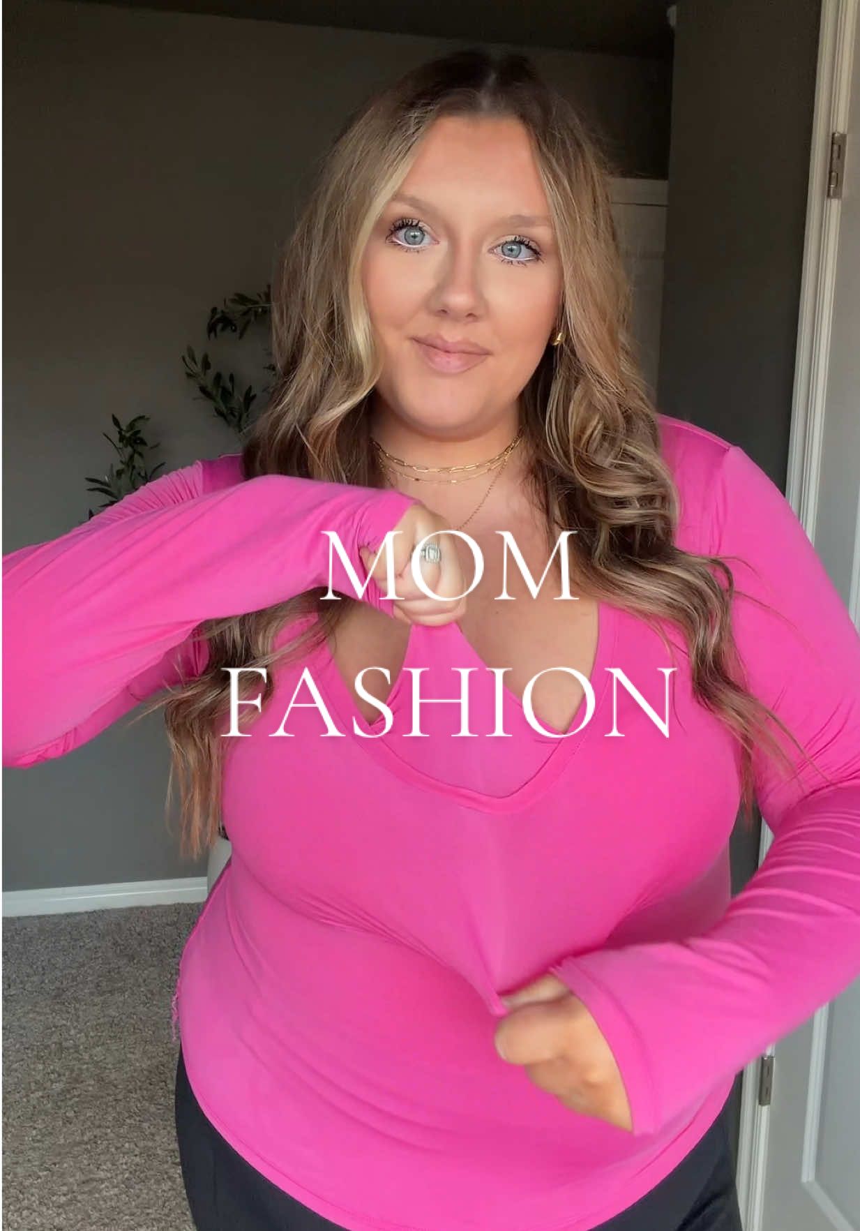 TikTok post by @joceymaryann for PUMIEY. Caption reads: [...] top is a must for moms! @PUMIEY #momfashion....