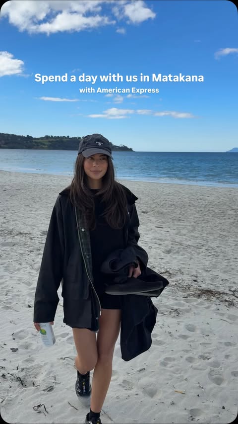 Instagram post by @sakuramatches for American Express. Caption reads: A day in Matakana with @amexnz #ad.