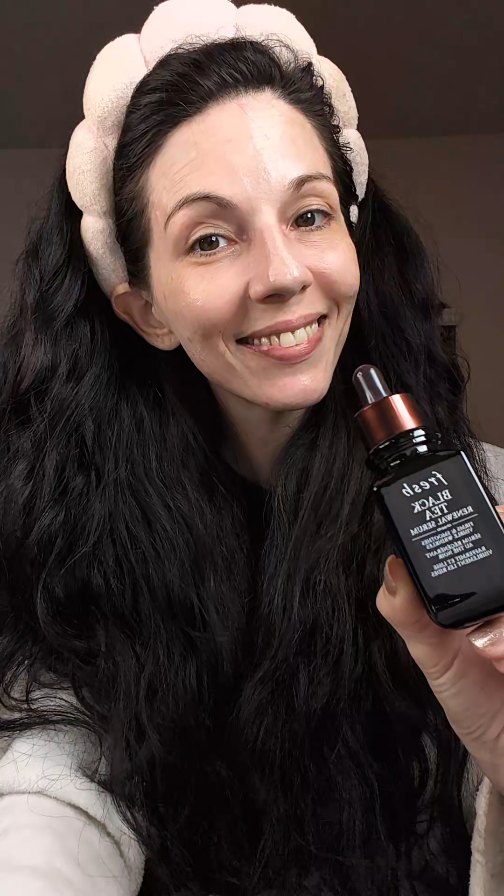 Instagram post by @jaaaaaaaaaaaaaac for Fresh. Caption reads: The Black Tea Renewal Serum from Fresh Beauty is....