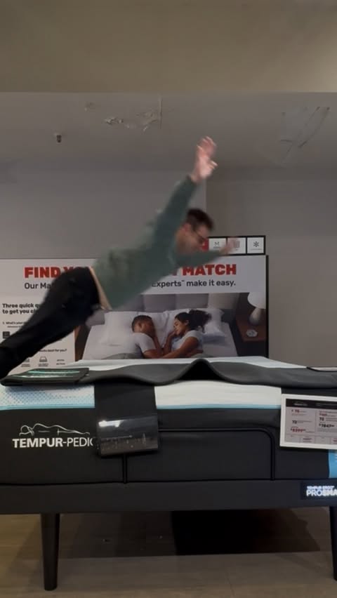 Instagram post by @joshrosen_ for Mattress Firm. Caption reads: [...] but doing it comfortably. @mattressfirm....