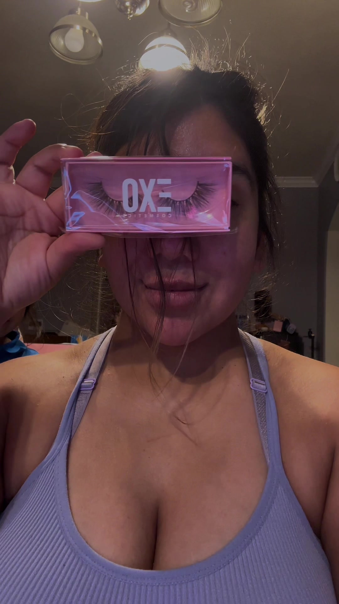 TikTok post by @briandanana for EXO Cosmetics. Caption reads: Lashes speak louder than words 💕 @EXO Cosmetics....