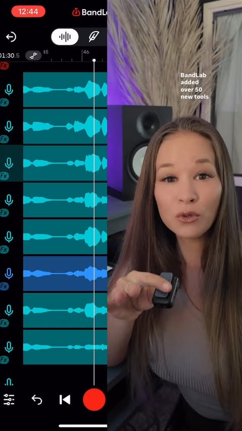 Instagram post by @kimeramorrell for BandLab. Caption reads: The amount of goodies @bandlab added this is year....