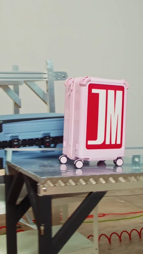 Instagram post by @josephsmachines for CASETiFY. Caption reads: Warning: Suitcase stunts performed by....